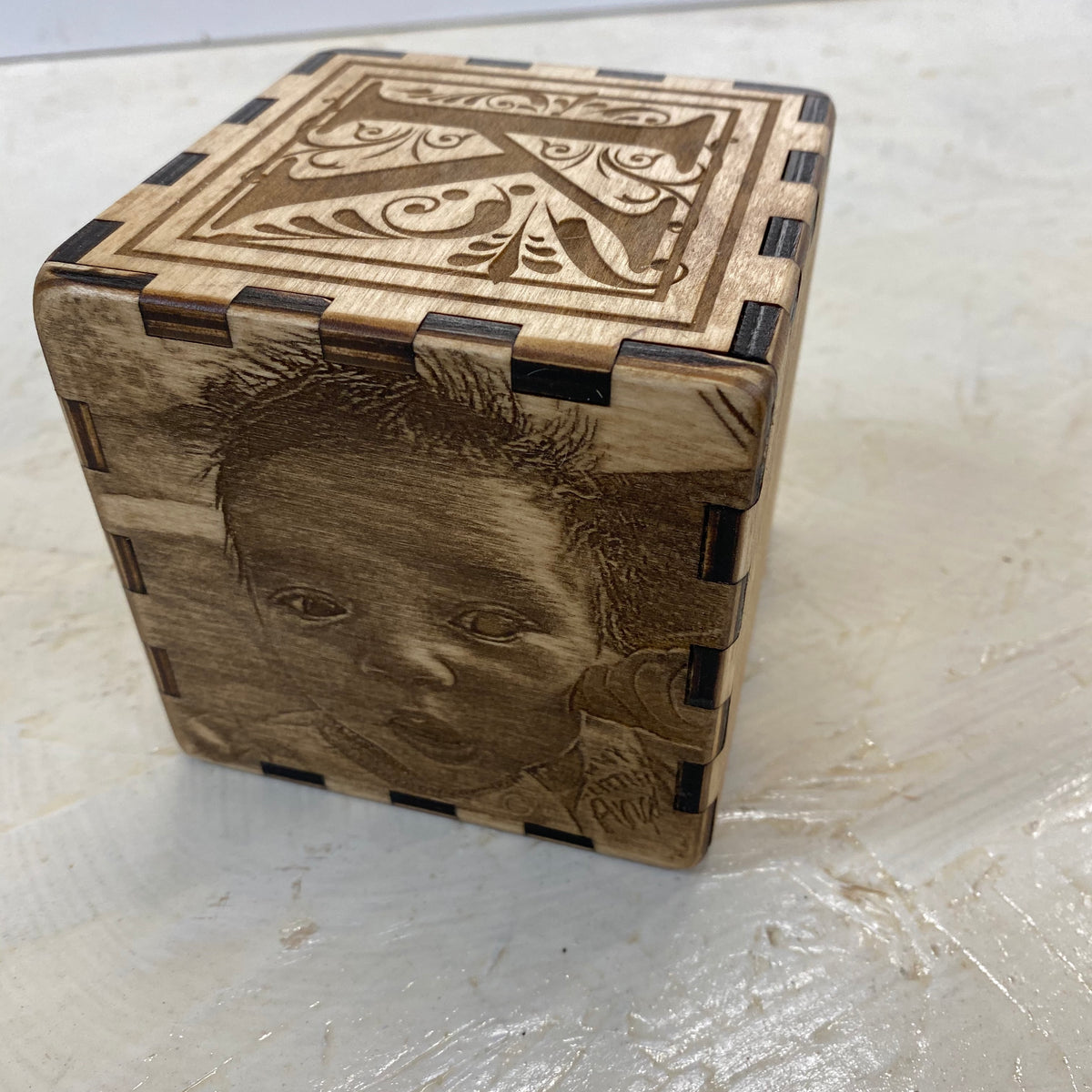 Personalized Baptism or Memory Block, laser engraved 5 sides