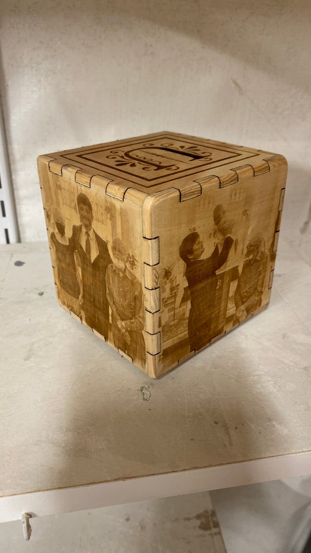 Personalized Baptism or Memory Block, laser engraved 5 sides