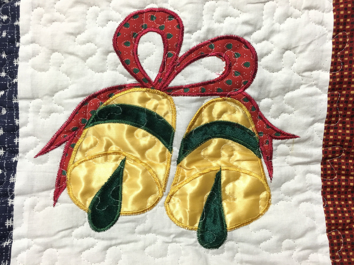 Happy Christmas Cotton Quilted Reversible Throw Blanket