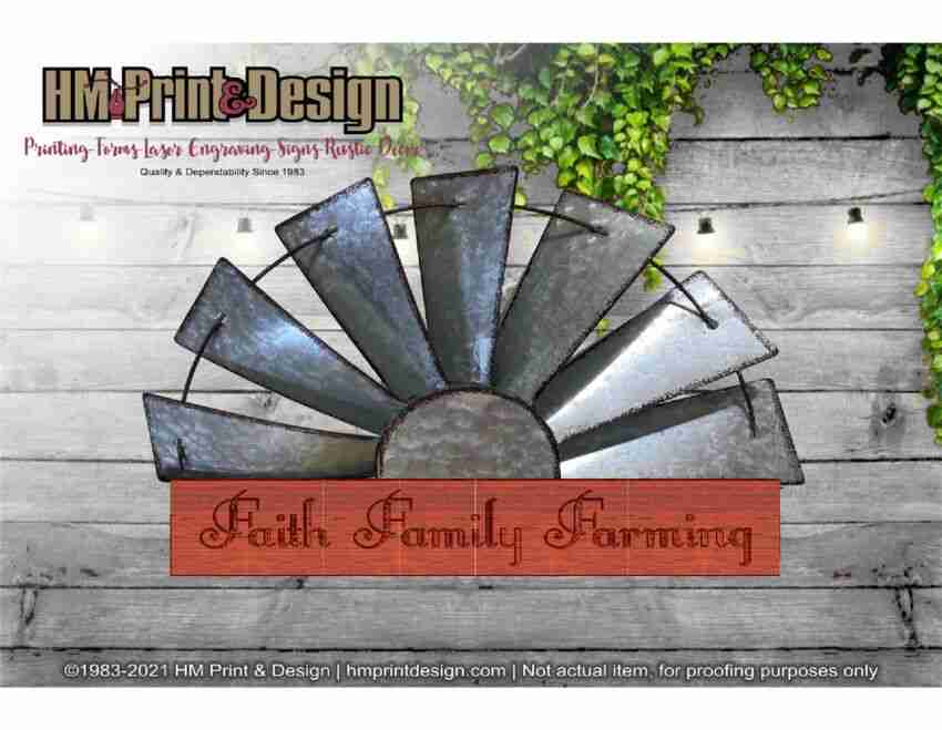 Half Windmill Sign : Beautifully Personalized Wood