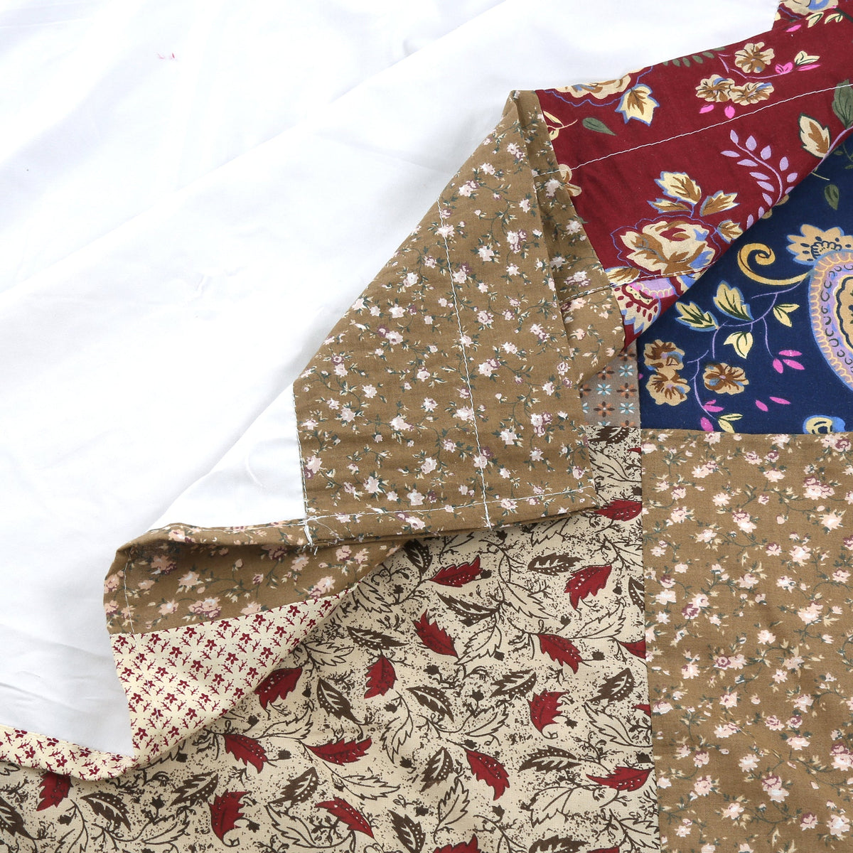 Hyler Sanders Floral Paisley Real Patchwork 3-Piece Cotton Reversible Quilt Bedding Set