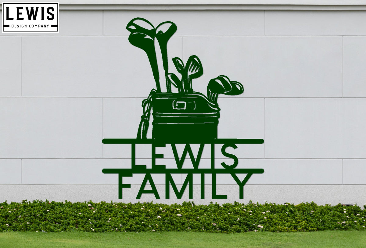 Golf Bag Custom Name Metal Sign