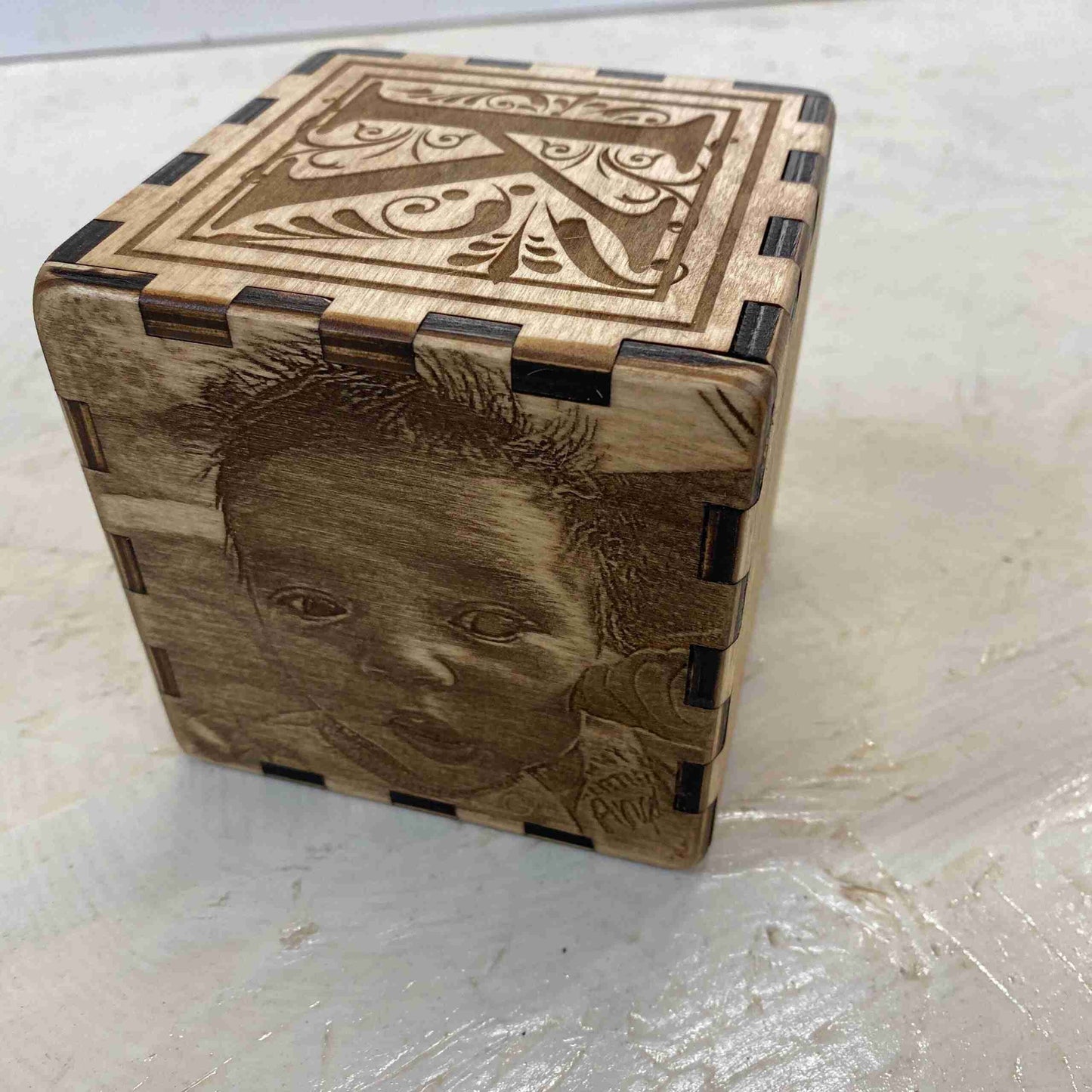 Personalized Baptism or Memory Block, laser engraved 5 sides