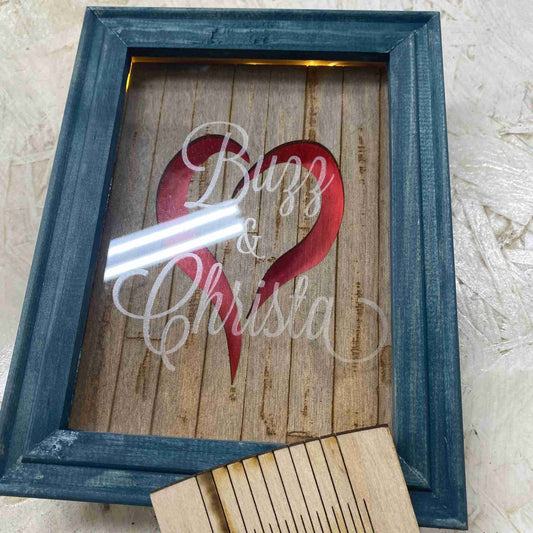 Pallet Heart Light Up Shadowbox