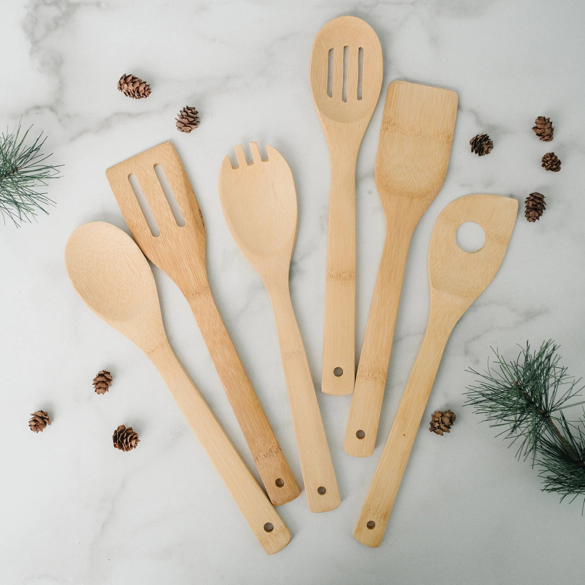Bamboo Kitchen Utensil Holder - Personalized Wedding Gift for Bride & Groom