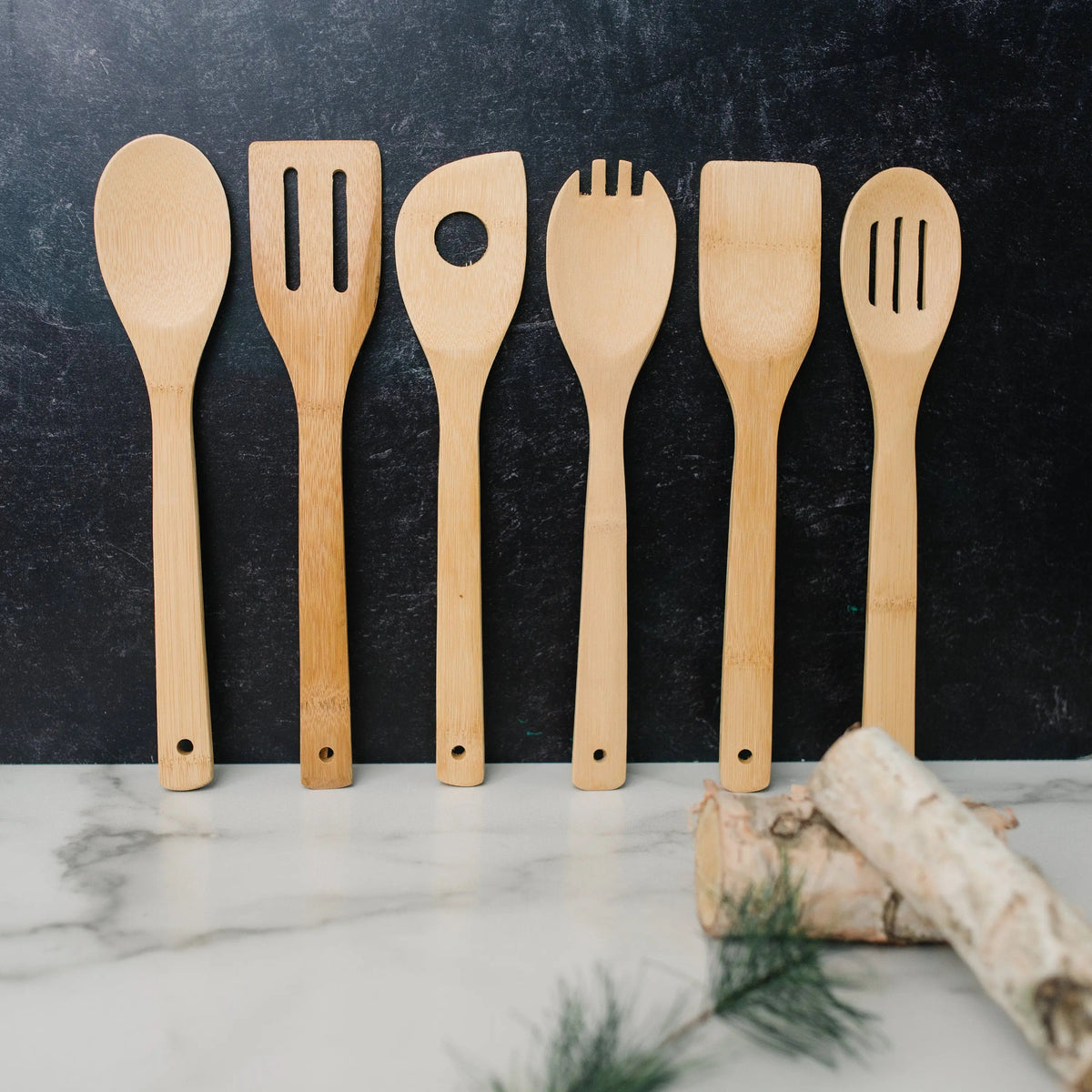 Bamboo Kitchen Utensil Holder - Personalized Wedding Gift for Bride & Groom