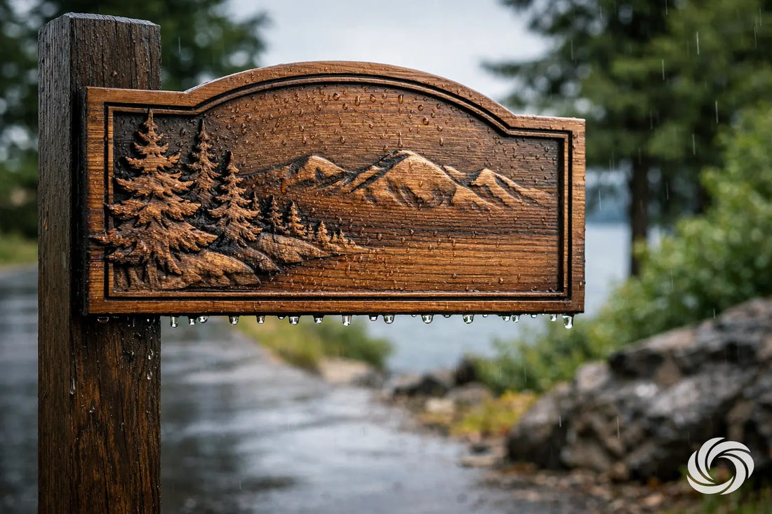Are Carved Wood Signs Weatherproof Outdoors?