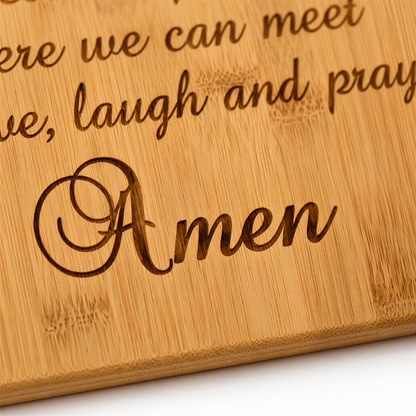 Kitchen Prayer Bamboo Cutting Board - Christian Housewarming Gift - Bless this kitchen
