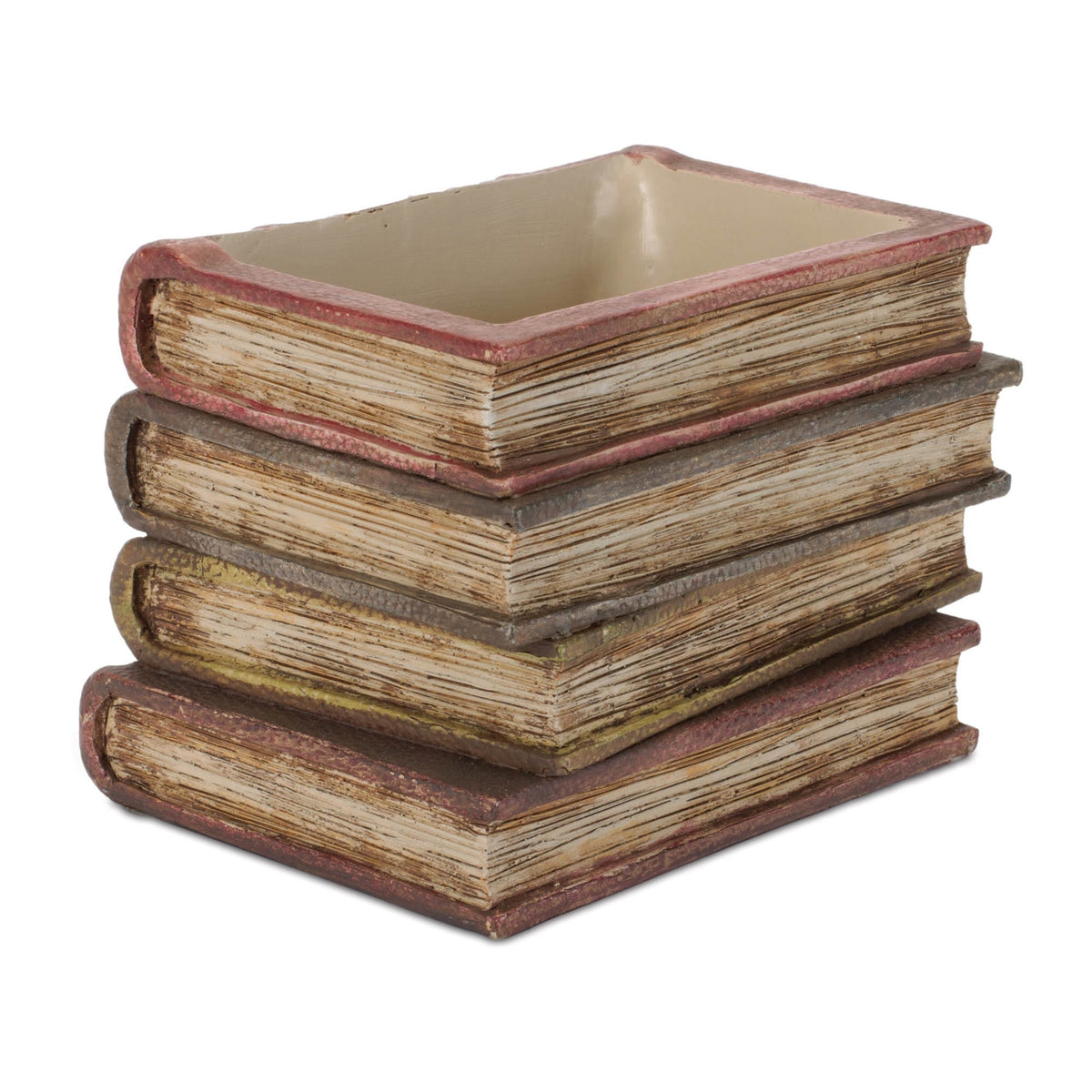Decorative Book Stack Vase 5"H Farmhouse Shelf and Tabletop Decor