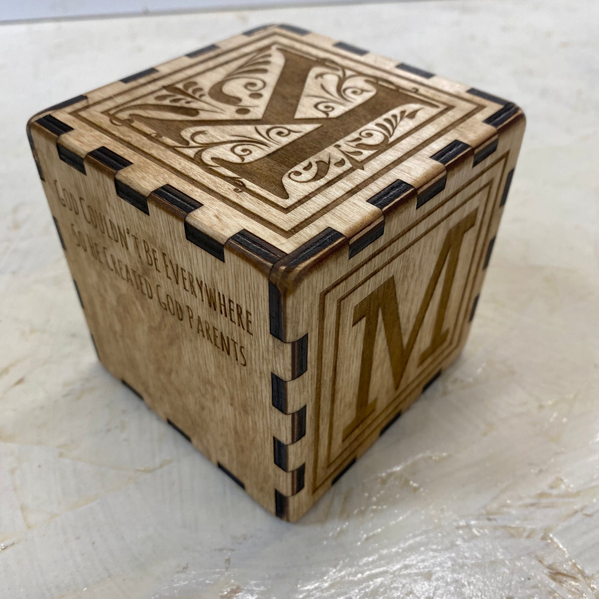 Personalized  Baptism or Memory Block, laser engraved 5 sides
