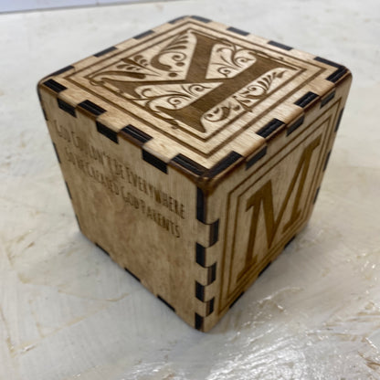 Personalized  Baptism or Memory Block, laser engraved 5 sides
