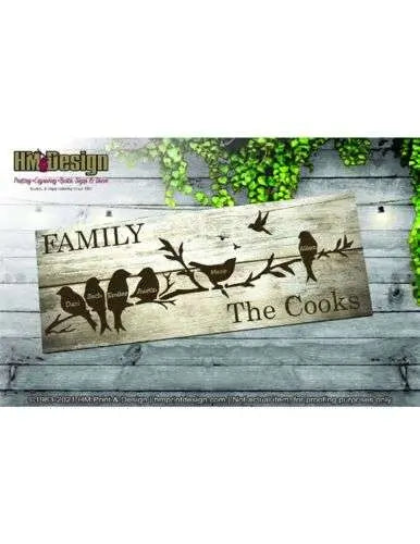 FAMILY sign - bird theme makes a great personalized gift