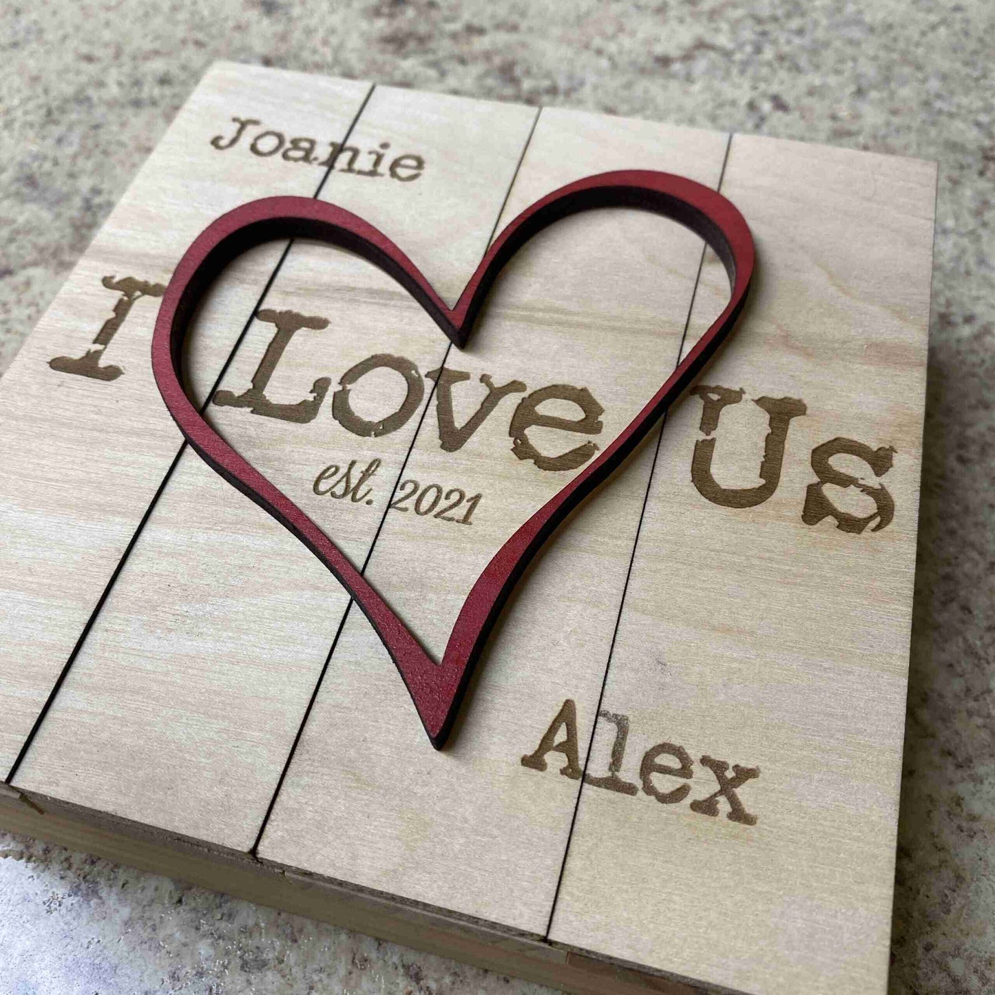 I Love Us Heart Pallet Box image 1