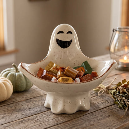 Ceramic Ghost Candy Dish for Halloween