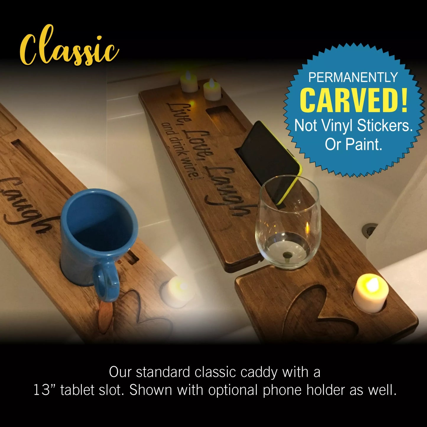 Indulge in Luxury: Personalized Bath Caddy for Ultimate Comfort Only $2.50"