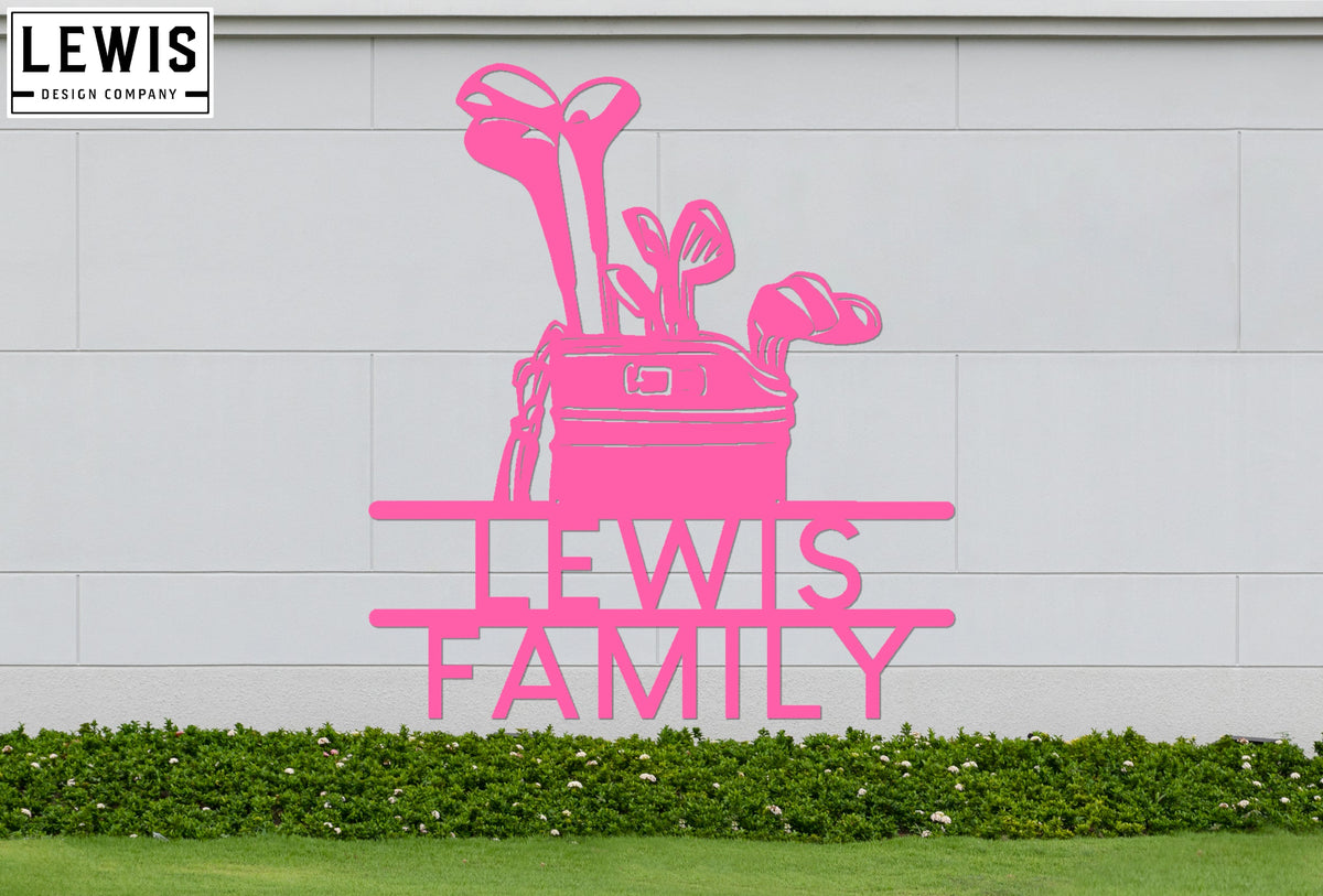 Golf Bag Custom Name Metal Sign