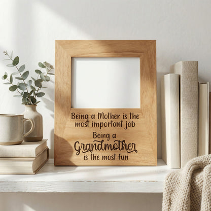 Grandmother Photo Frame - Mothers Day Gift for Grandma - Wood Picture Frame Inspirational Quote