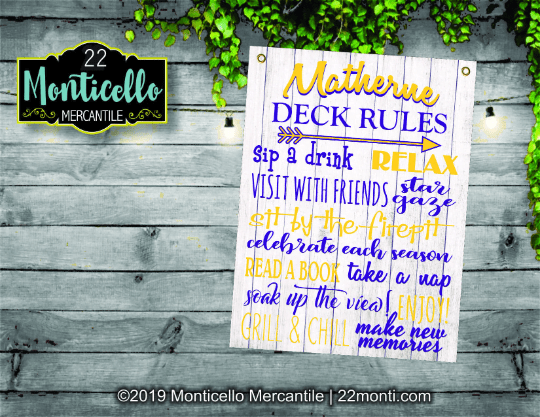 Deck Rules Sign - Weather Resistant - New
