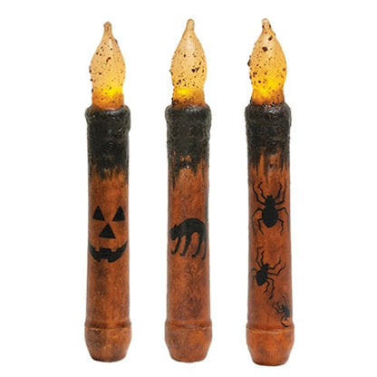 Set of 6 Halloween Timer Taper Candles for Fall Decor
