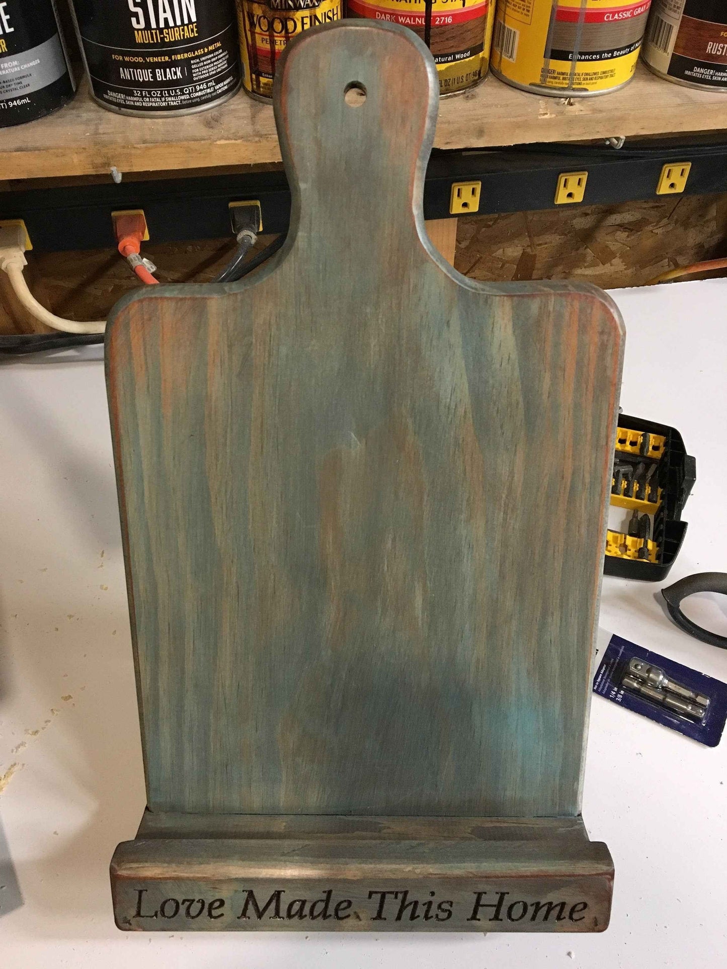 Personalized Rustic Recipe Book Stand: Engraved Tablet Holder