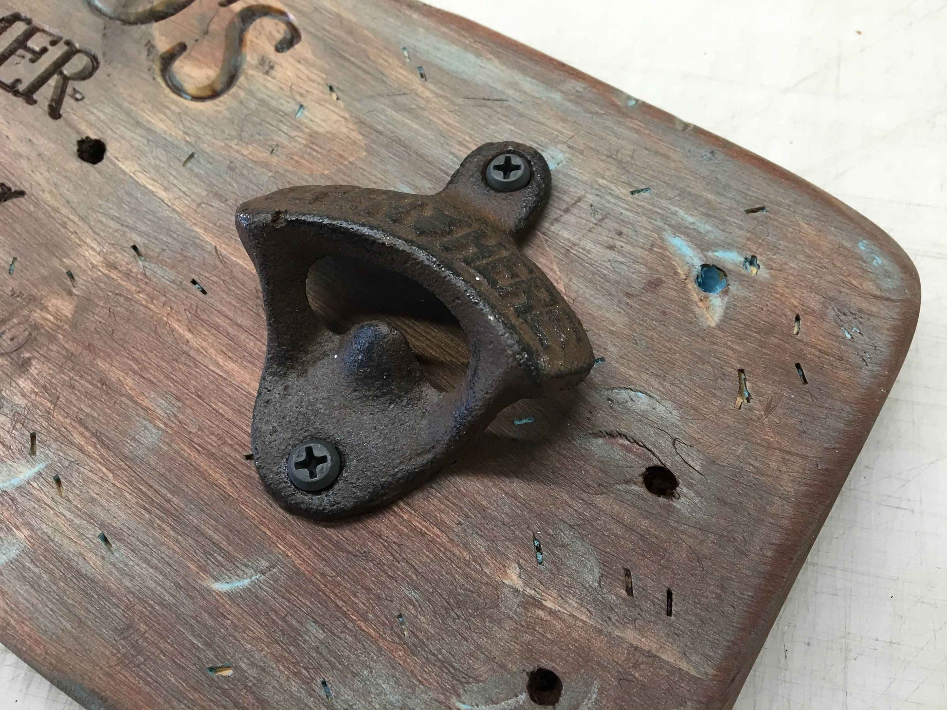 Personalized Engraved Rustic BBQ Timer Beer Bottle Opener