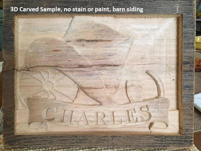 Custom Designed engraved or 3d carved sign