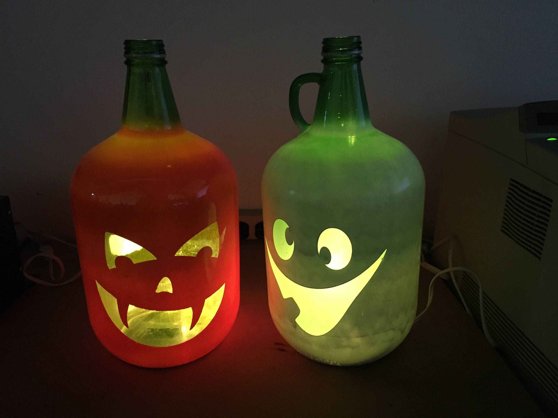 Custom Wine Bottle Lamp: Grinch Christmas Decor, Character Light