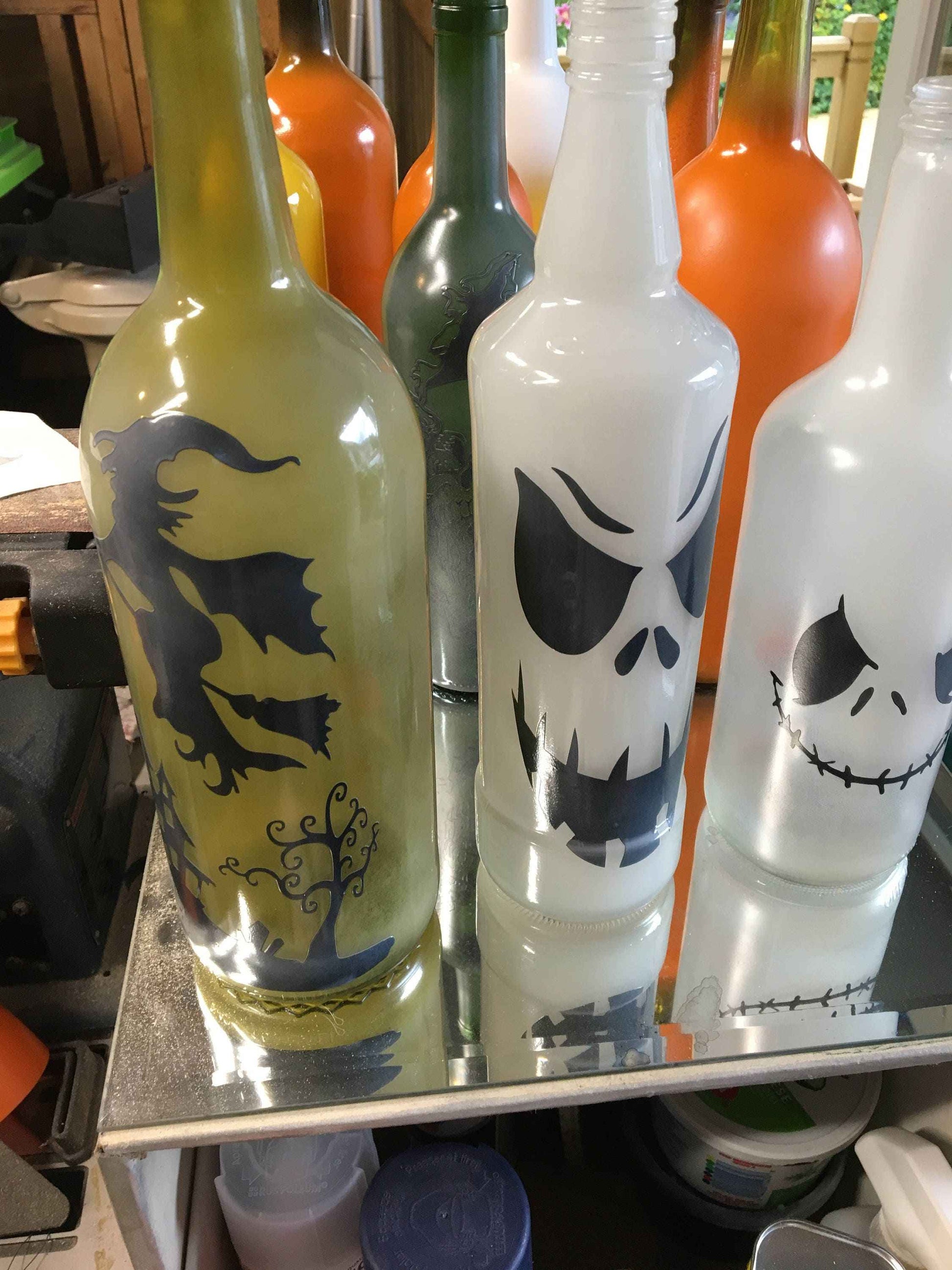 Custom Wine Bottle Lamp: Grinch Christmas Decor, Character Light