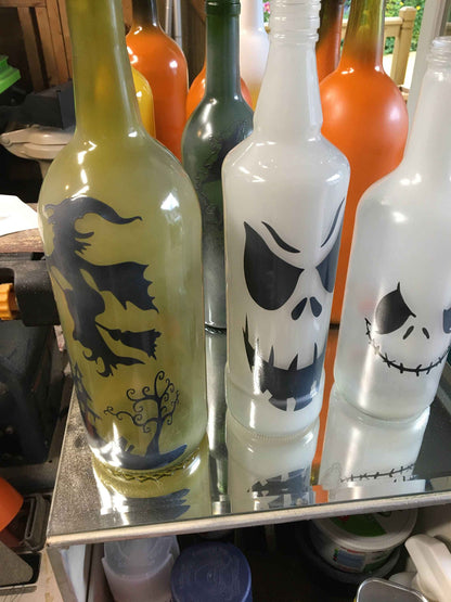 Custom Wine Bottle Lamp: Grinch Christmas Decor, Character Light