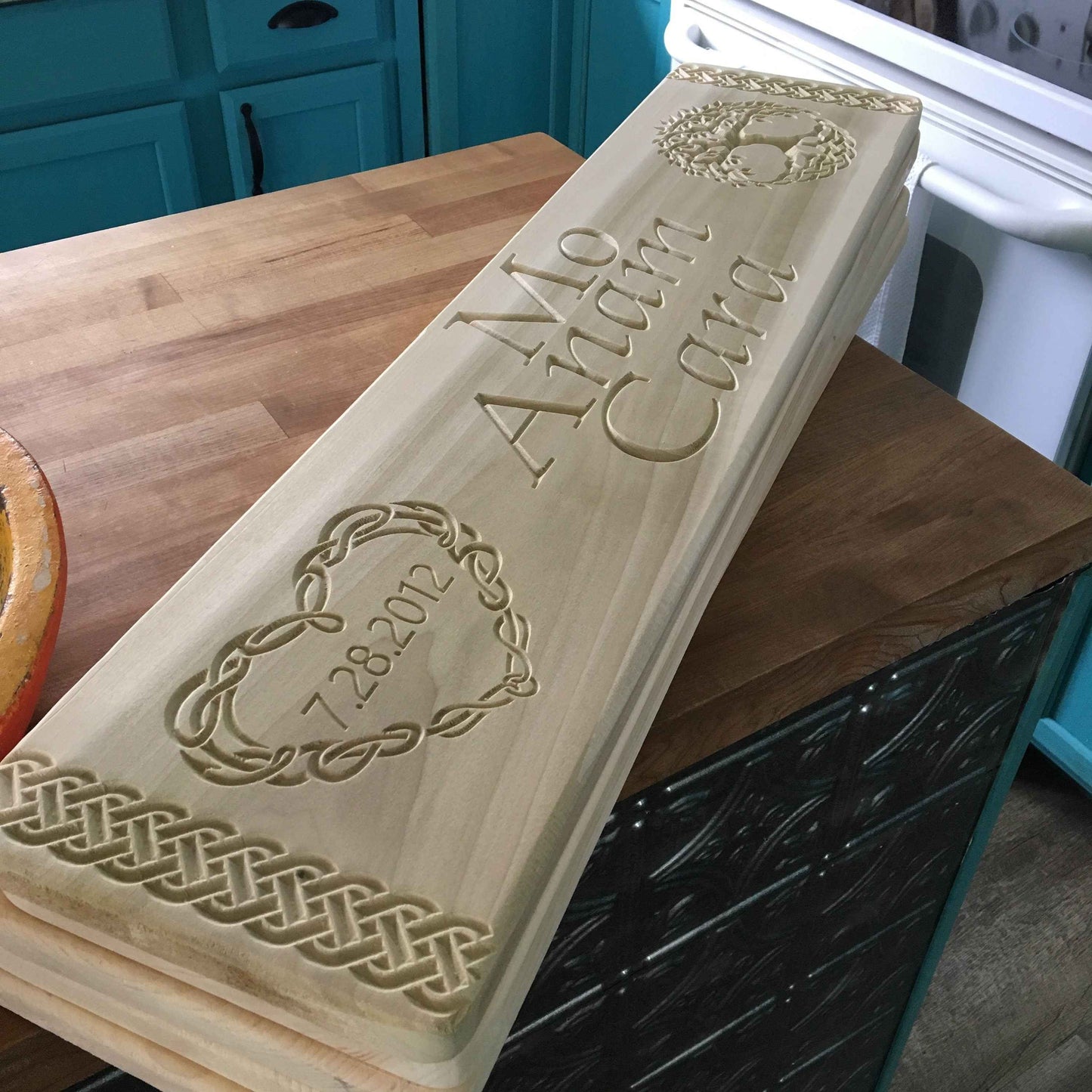 Irish Wedding Blessing Sign on Golden Poplar Wood, Celtic Love Keepsake, Personalized Wedding
