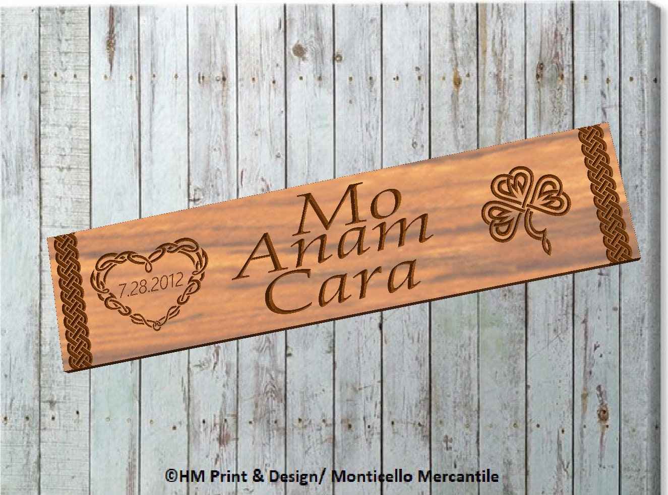 Irish Wedding Blessing Sign on Golden Poplar Wood, Celtic Love Keepsake, Personalized Wedding