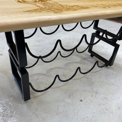 Engraved Wood Wine Rack & Glass Holder