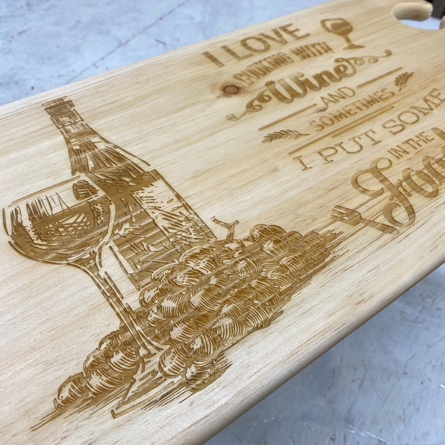Engraved Wood Wine Rack & Glass Holder
