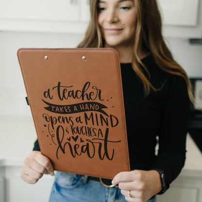 Custom Clipboard for Teacher, Personalized Teacher Gift, leather clip board teacher appreciation gift for Teachers