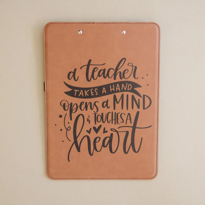 Custom Clipboard for Teacher, Personalized Teacher Gift, leather clip board teacher appreciation gift for Teachers