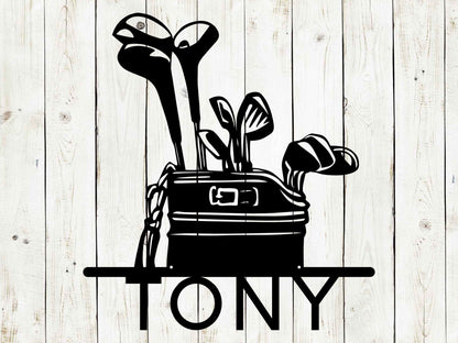 Golf Bag Custom Name Metal Sign