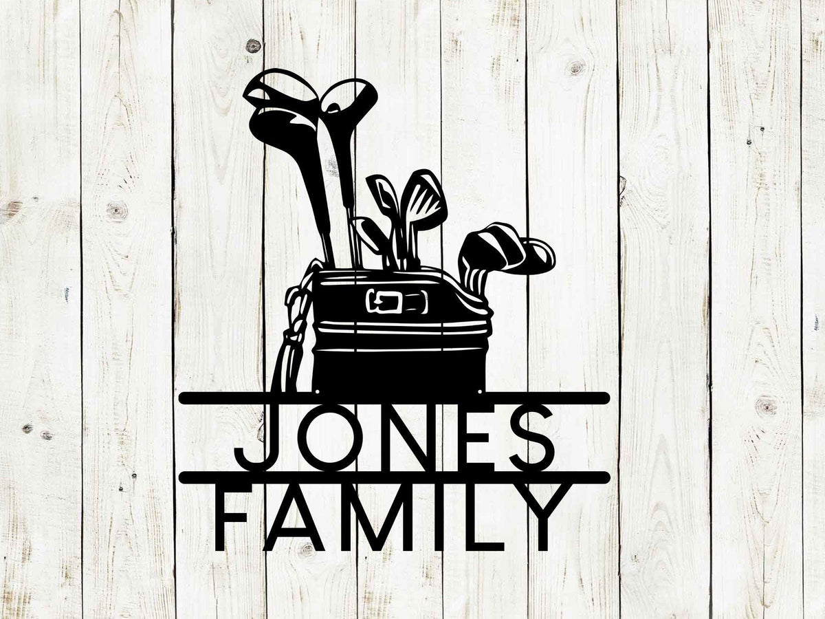 Golf Bag Custom Name Metal Sign