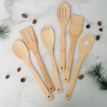 Bamboo Kitchen Utensil Holder - Personalized Wedding Gift for Bride & Groom