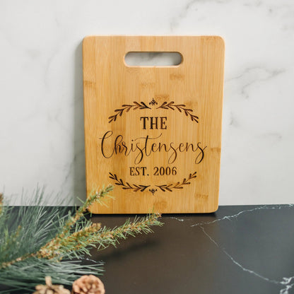 Personalized Wedding Gift Cutting Board - Custom Cutting Board for Bride & Groom