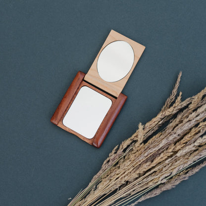 Wood Monogram Pocket Mirror, Bridesmaid Gift, Personalized Wood Compact Mirror, personalized mirror, hand mirror, purse mirror