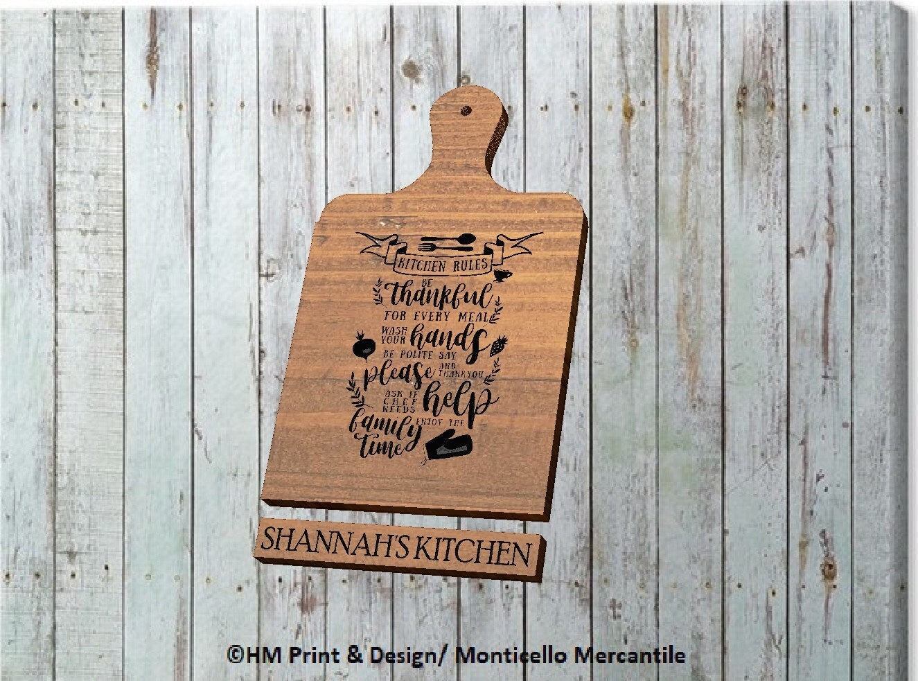 Personalized Rustic Recipe Book Stand: Engraved Tablet Holder