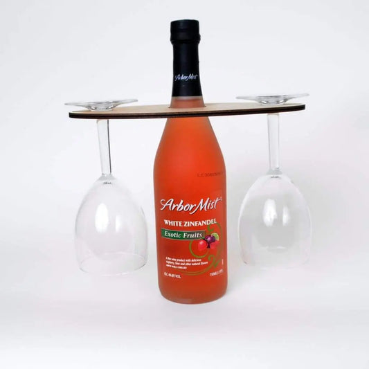 Wine Glass Holder - Wedding Gift - Robert Browning Quote - Personalized Wood Wine Glass Carrier