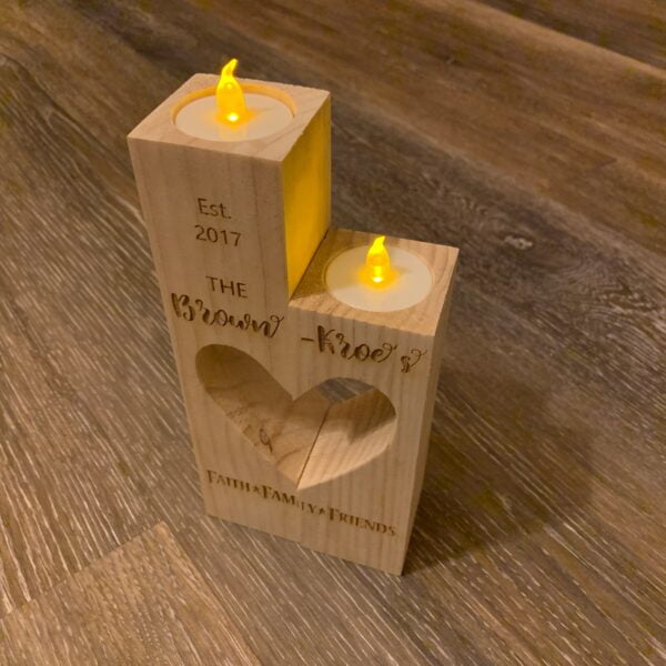 heart candle pillar