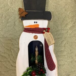 snowman with candle