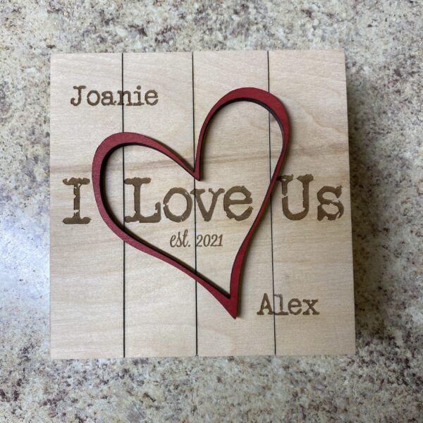 I Love Us Heart Pallet Box - Image 3